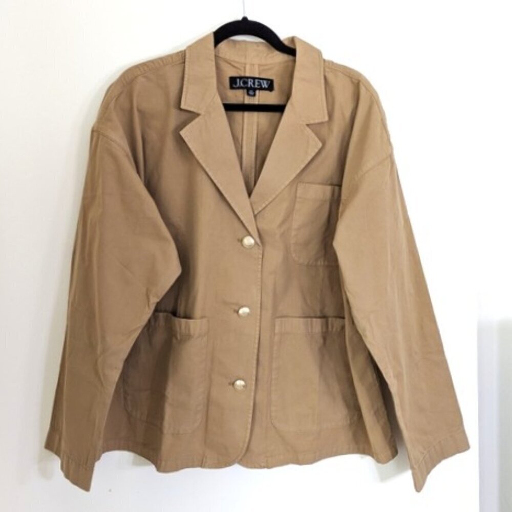 NWOT J.Crew Chore Blazer Tan Cotton Casual Classic Size XXL